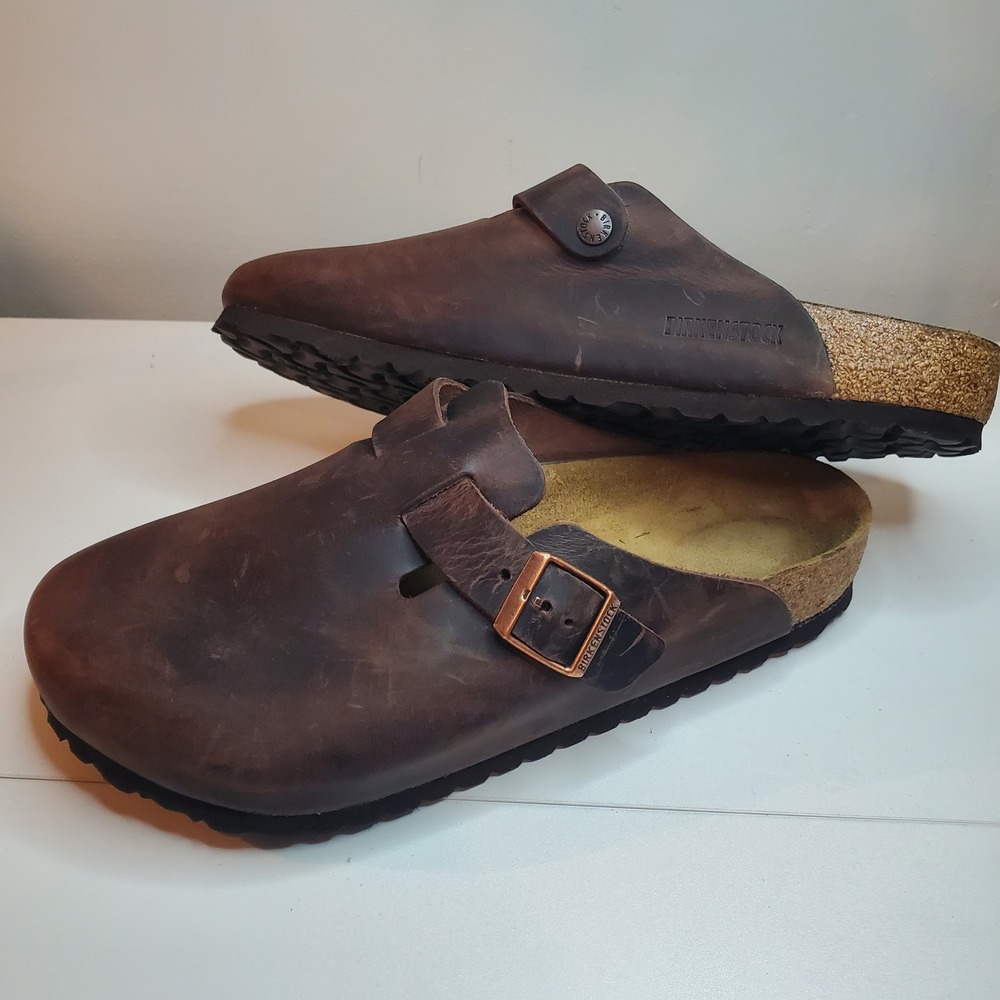 Birkenstock Boston Clogs Habana Oiled Leather Brown Mens 43 L12 M10 059461